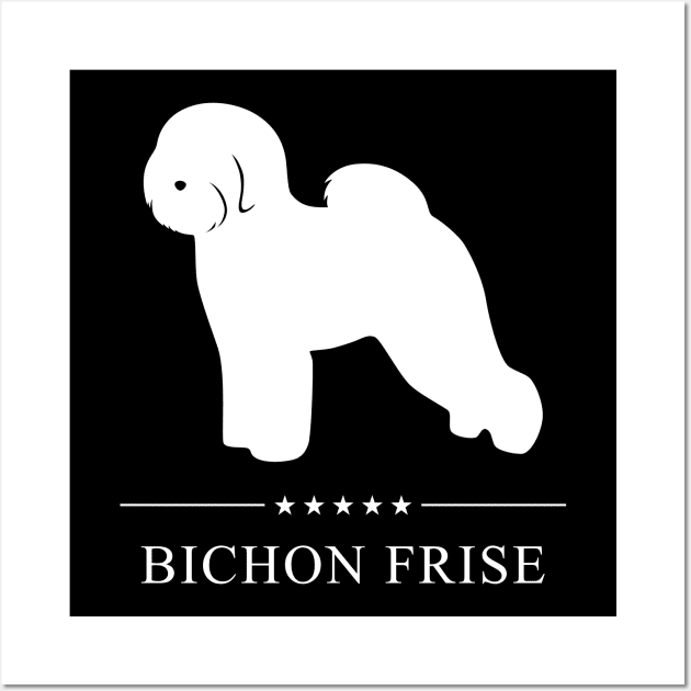 Bichon Frise Dog White Silhouette Wall Art by millersye